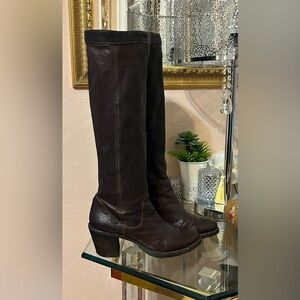 Fiorentini + Baker Dark Brown Leather Heeled Boots Size 39/8-9